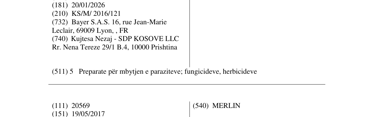 Zëri i markës ALIETTE në buletin