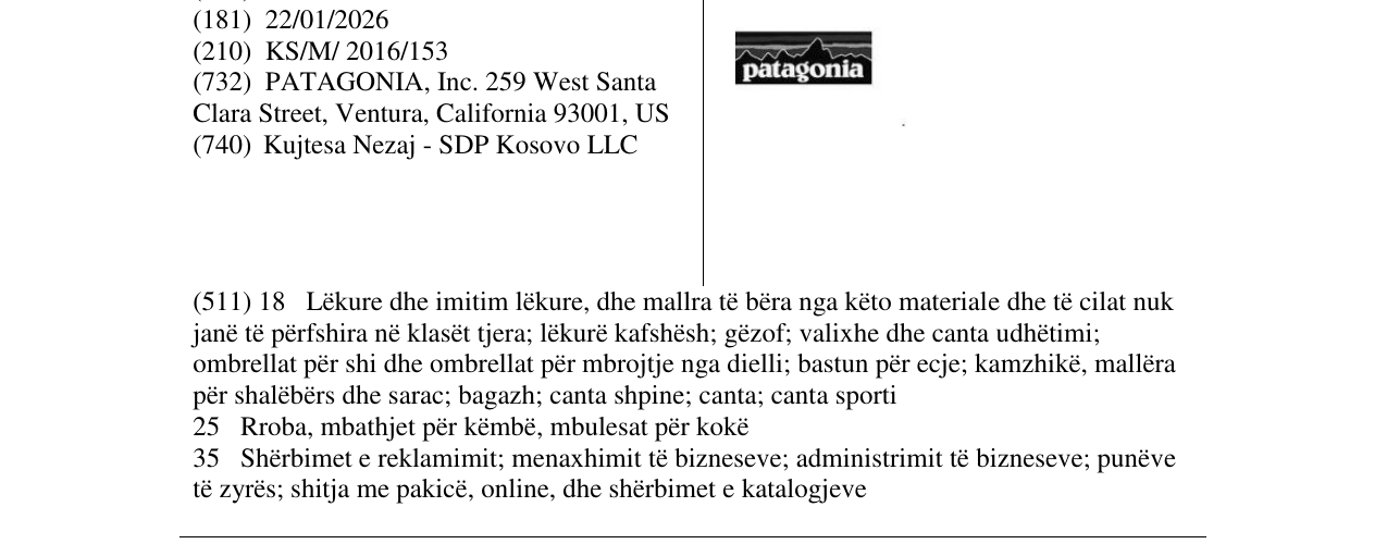 Zëri i markës patagonia në buletin