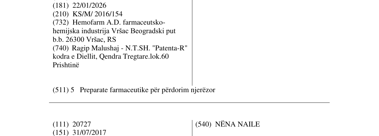 Zëri i markës IBUMAX në buletin