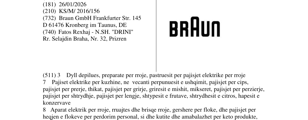 Zëri i markës BRAUN në buletin