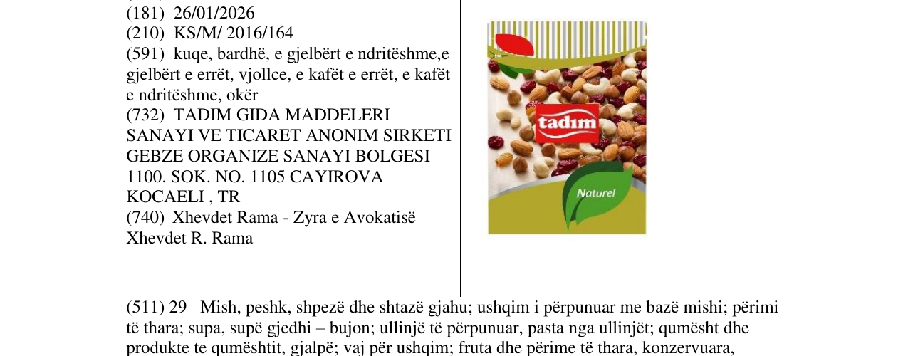 Zëri i markës tadim në buletin