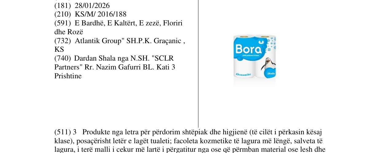 Zëri i markës Bora në buletin