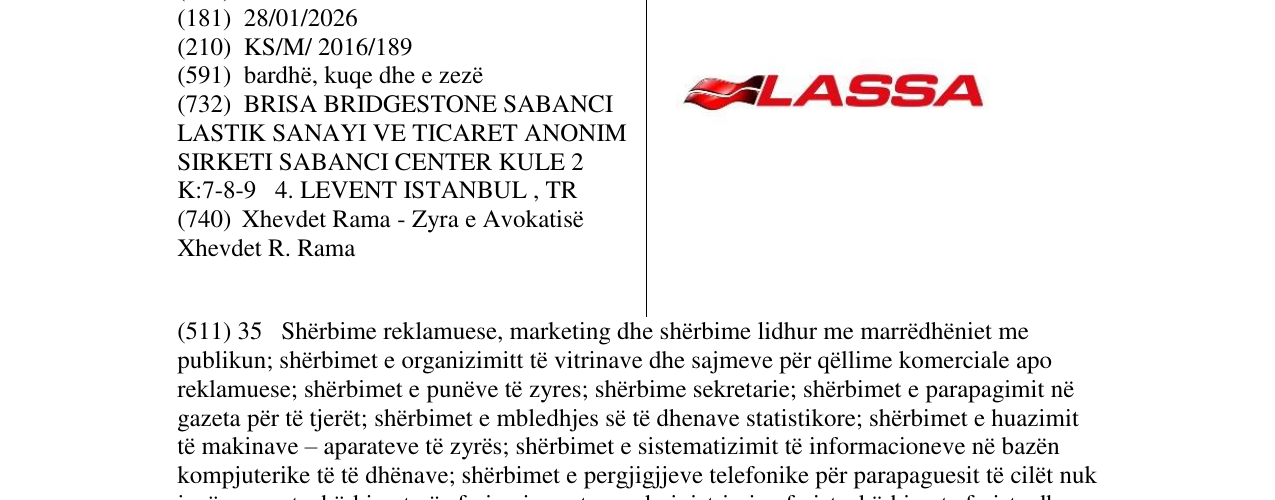 Zëri i markës LASSA në buletin