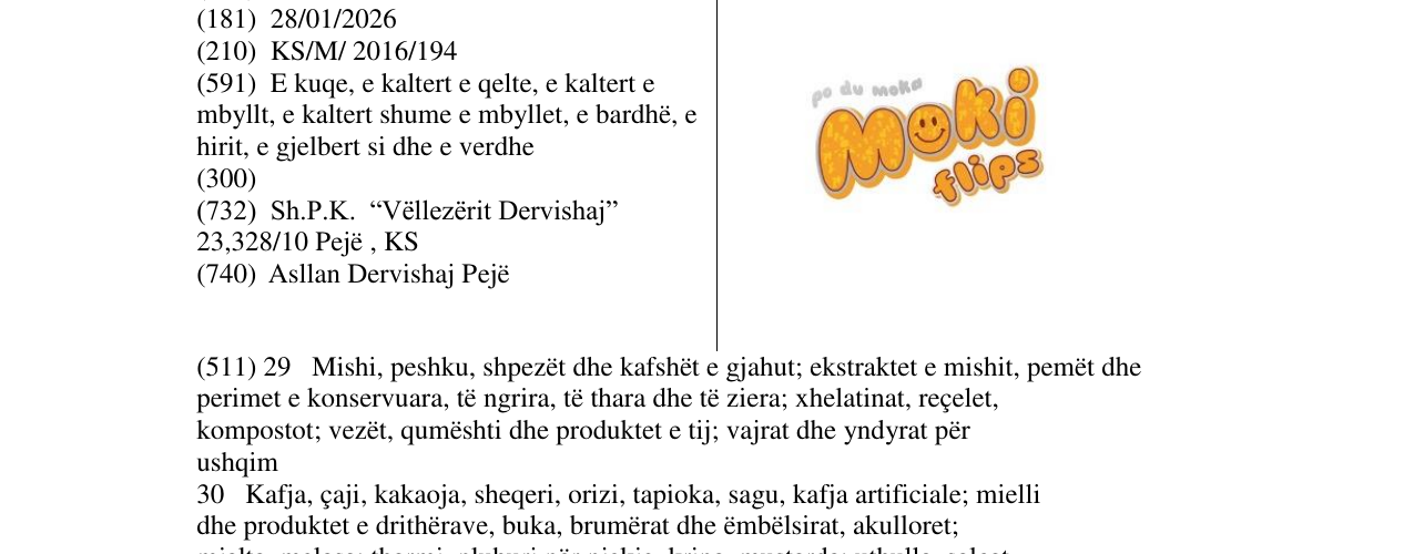 Zëri i markës Moki flips në buletin