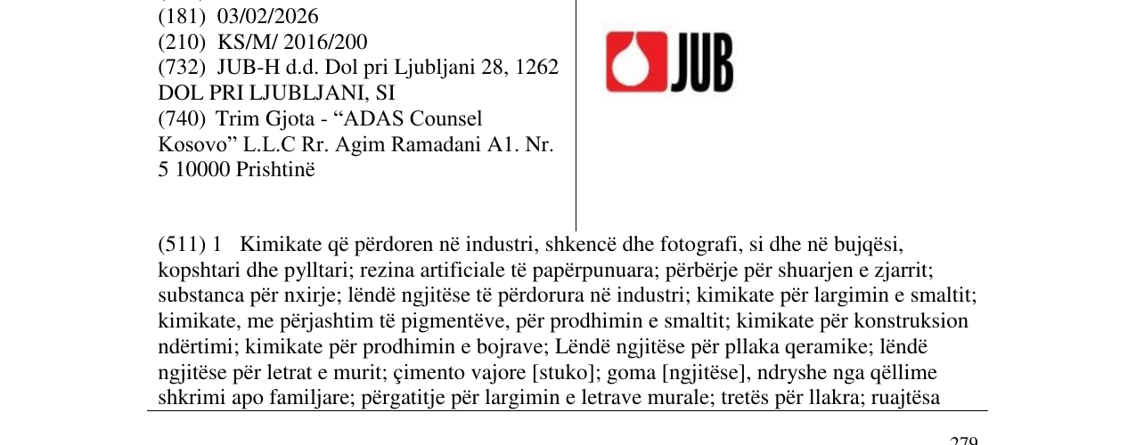 Zëri i markës JUB në buletin