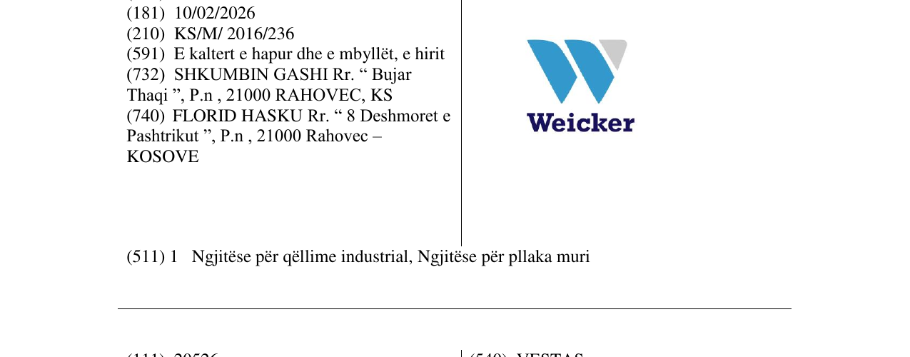 Zëri i markës Weicker në buletin