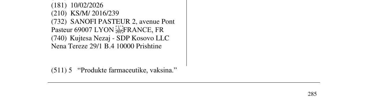 Zëri i markës HEXACIMA në buletin