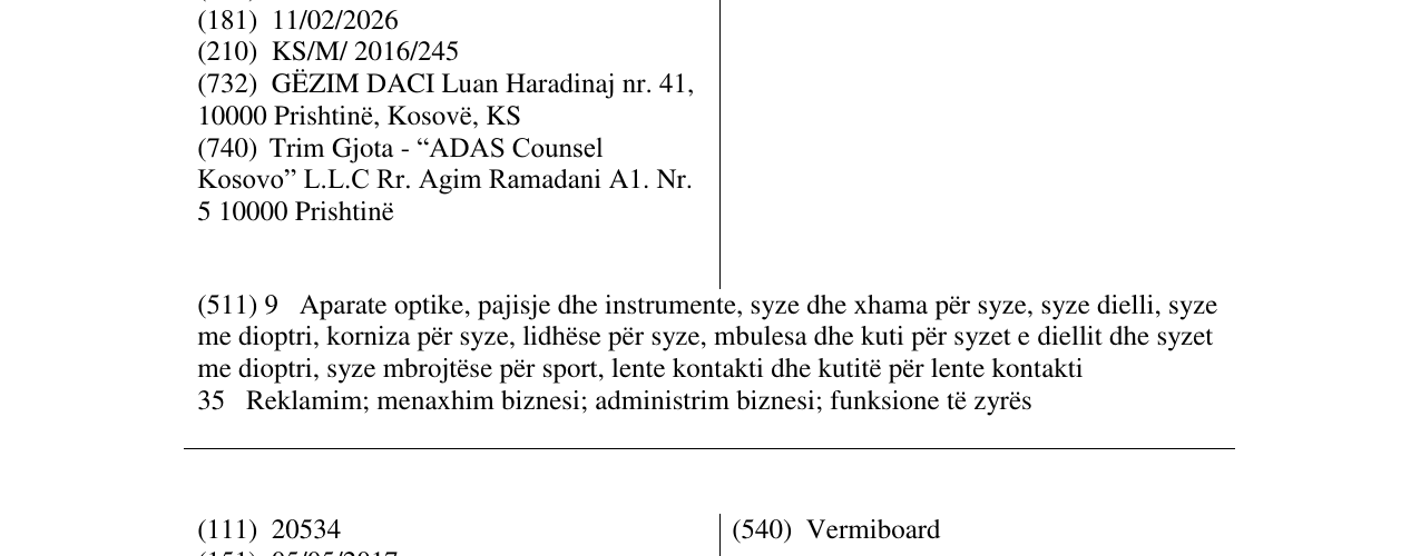 Zëri i markës DACI në buletin