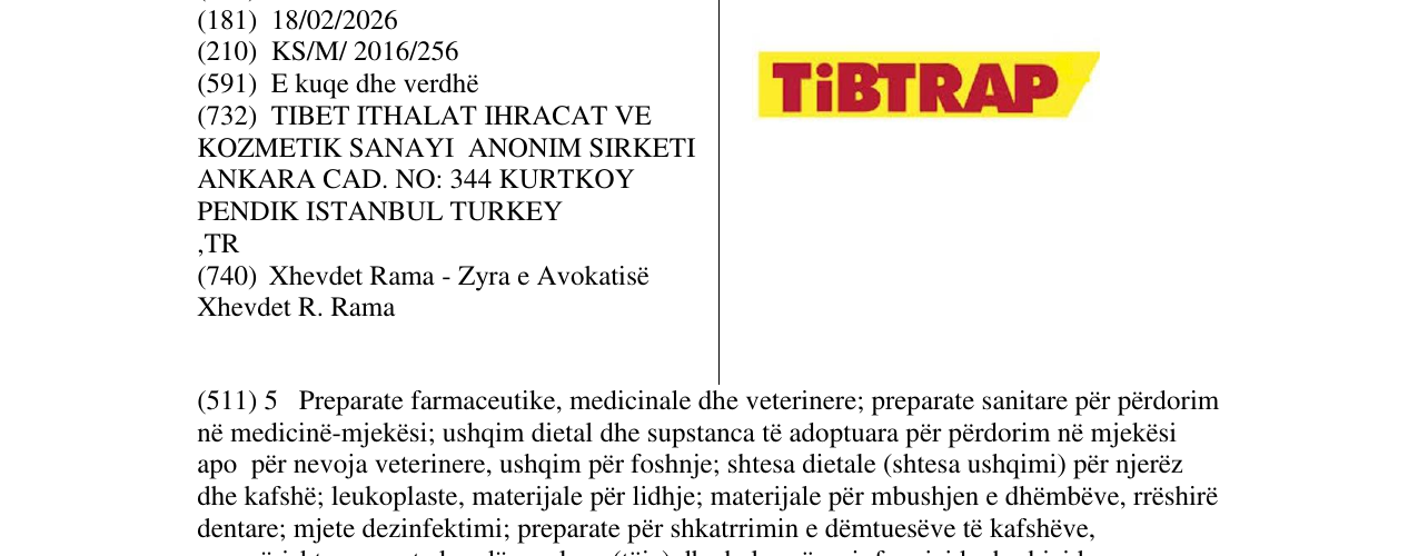 Zëri i markës TiBTRAP në buletin