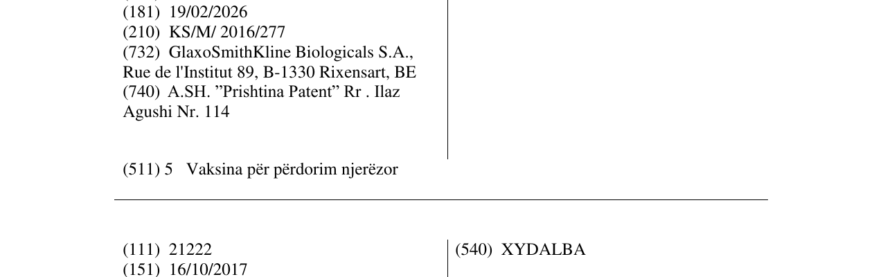 Zëri i markës EXQUALT në buletin