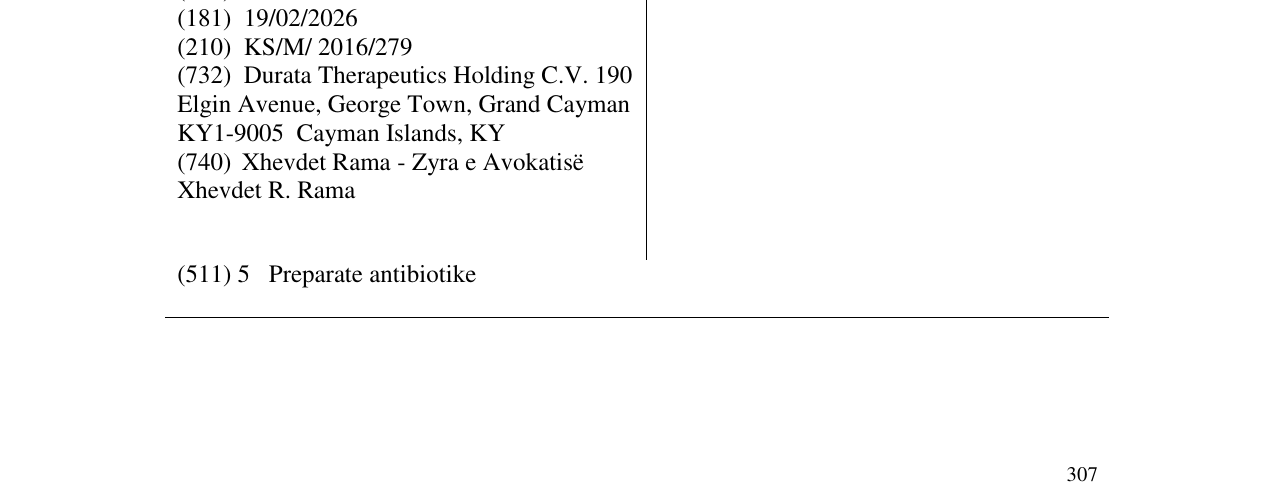 Zëri i markës XYDALBA në buletin