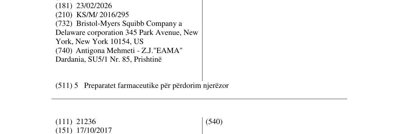 Zëri i markës OPDIVO në buletin