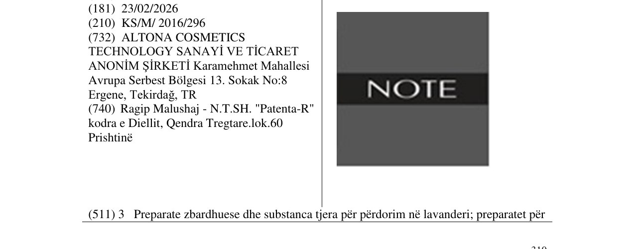 Zëri i markës NOTE në buletin