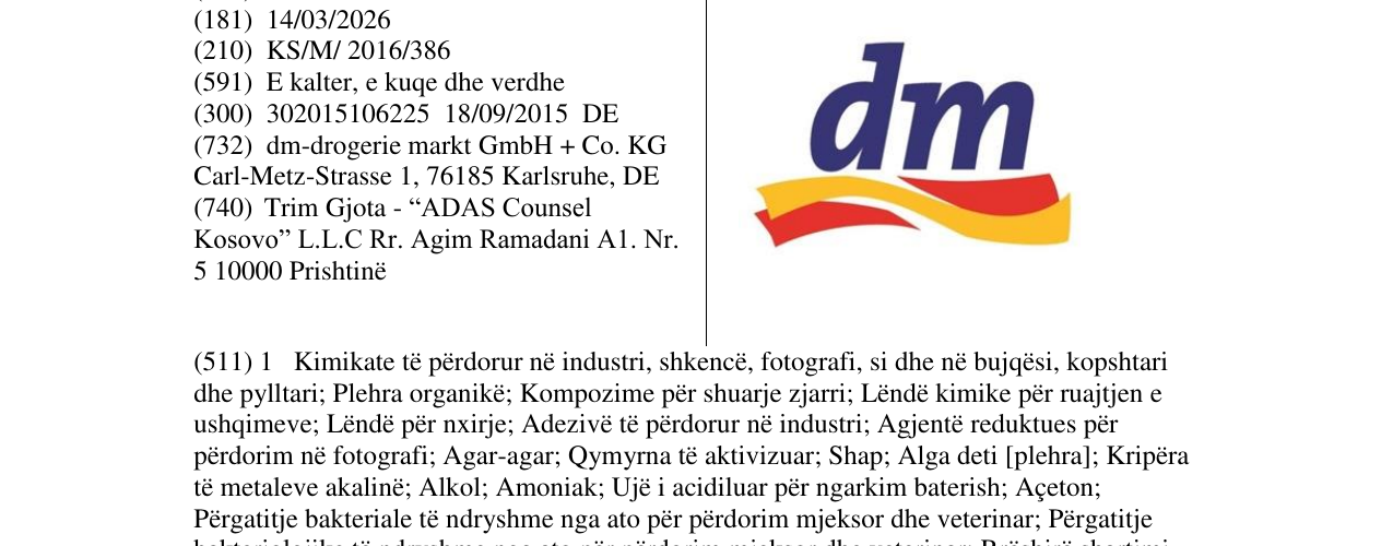 Zëri i markës dm në buletin