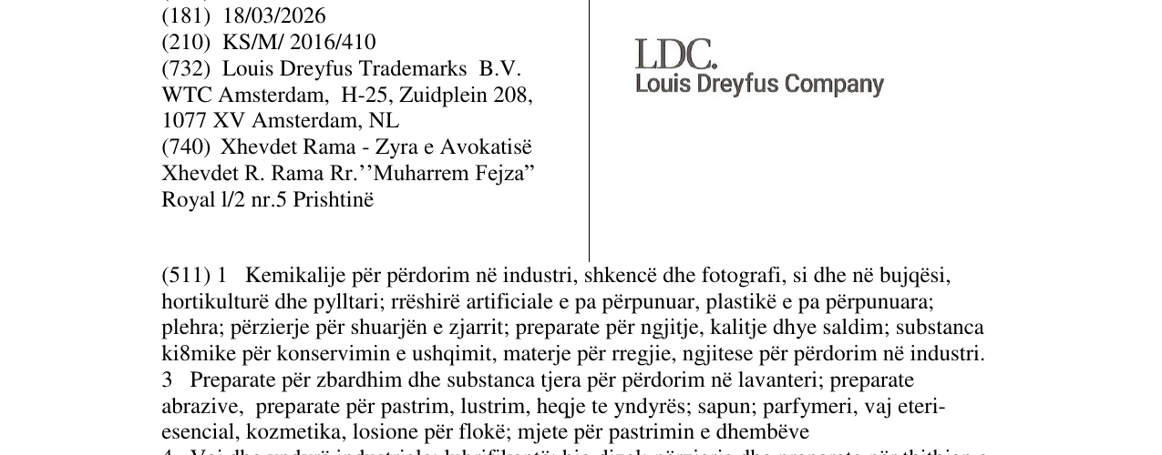 Zëri i markës LDC. Louis Dreyfus Company në buletin