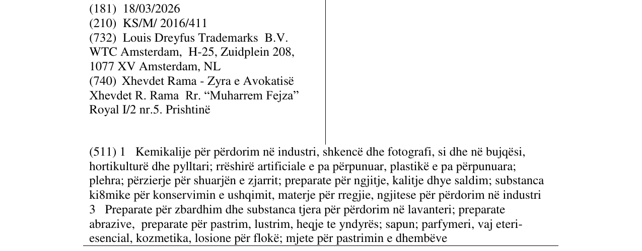 Zëri i markës LOUIS DREYFUS në buletin