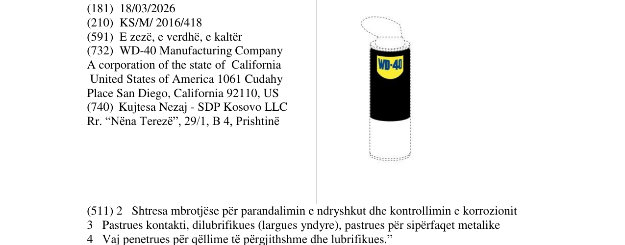 Zëri i markës WD-40 në buletin