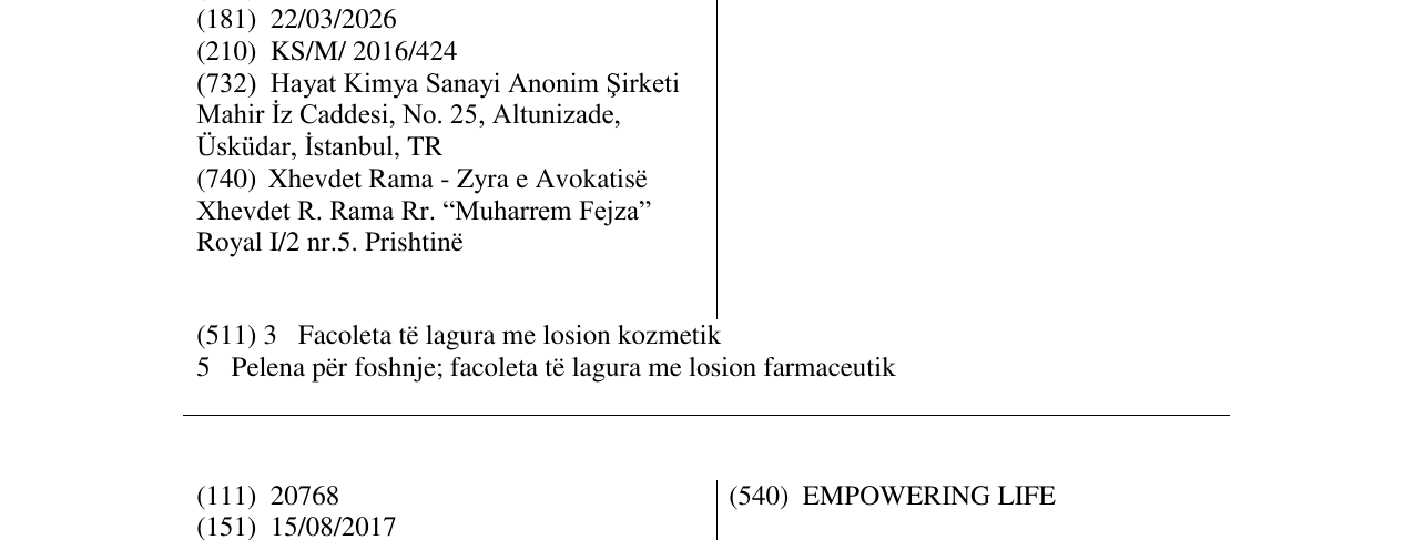 Zëri i markës Bebem në buletin