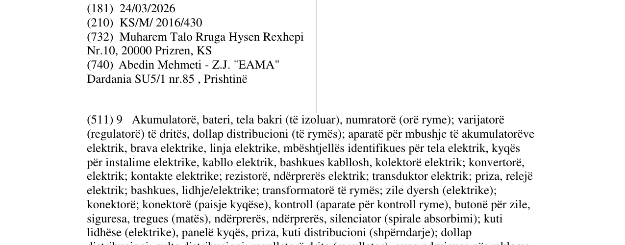 Zëri i markës LAMBARIO në buletin