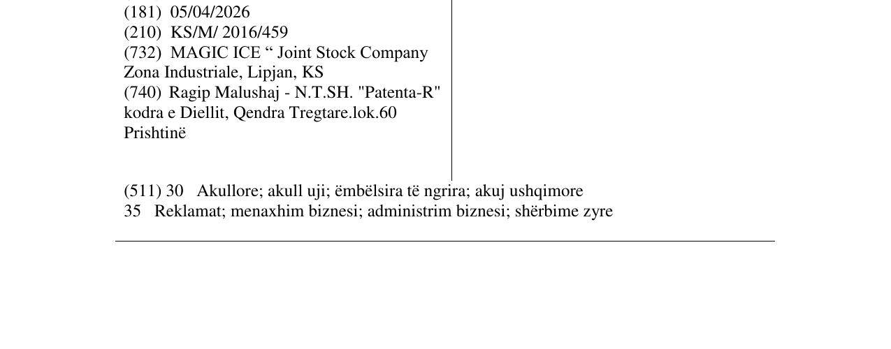 Zëri i markës ALASKA në buletin