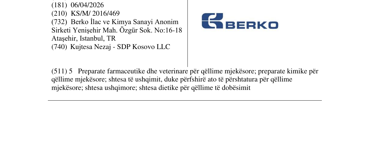 Zëri i markës BERKO në buletin