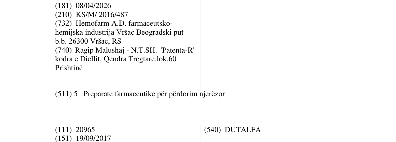 Zëri i markës CORNEP në buletin