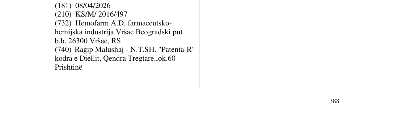 Zëri i markës BUPROBOL në buletin