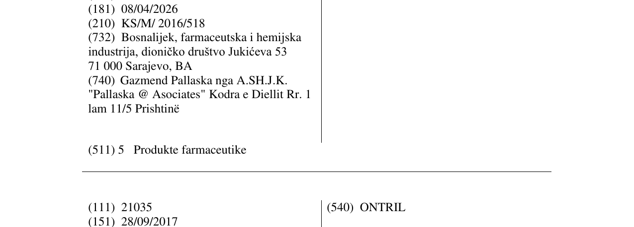 Zëri i markës PANGEST në buletin