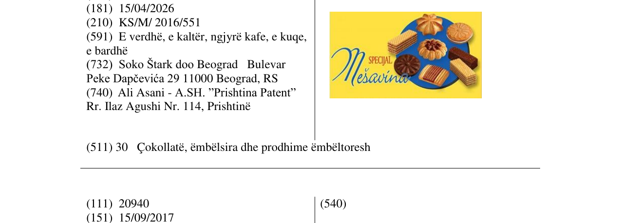 Zëri i markës Specijal Mesavina në buletin