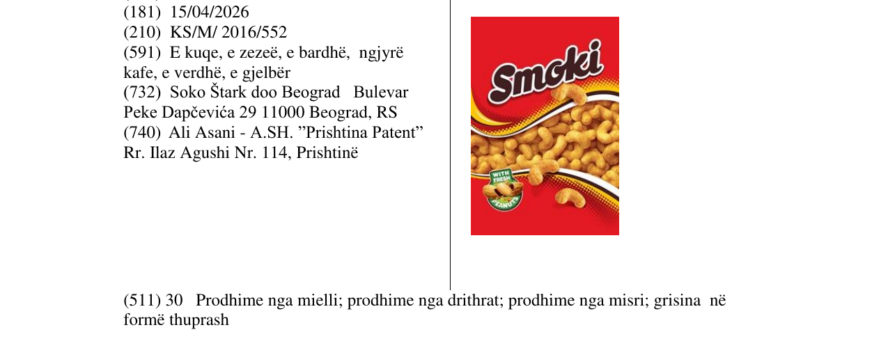 Zëri i markës Smoki në buletin