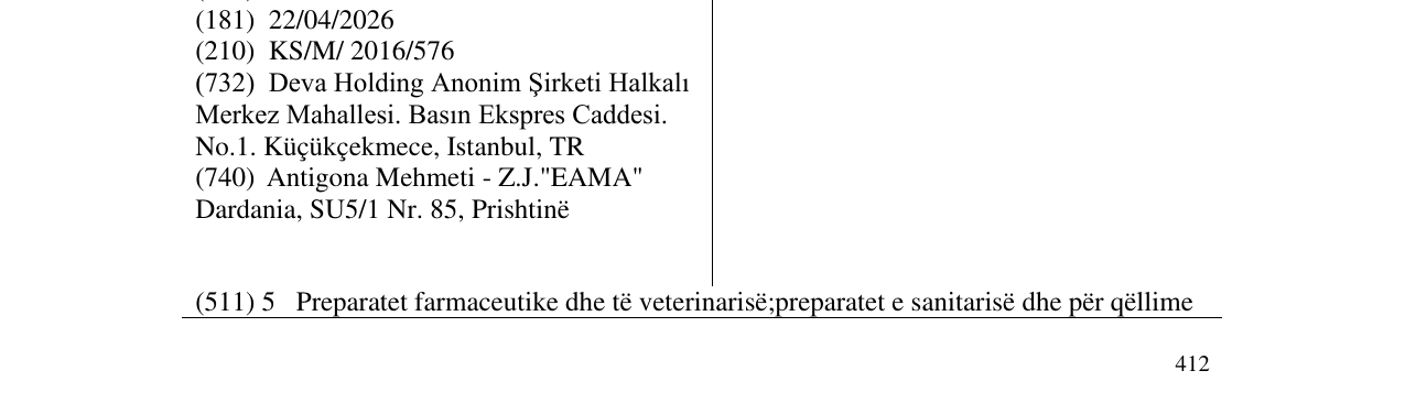 Zëri i markës DESEFIN në buletin