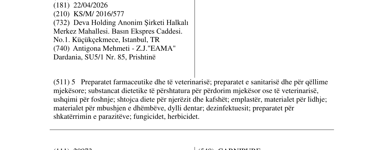 Zëri i markës İmatis në buletin