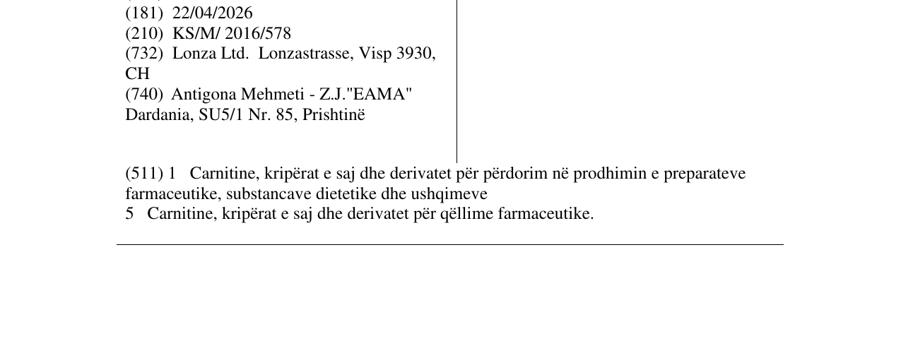 Zëri i markës CARNIPURE në buletin