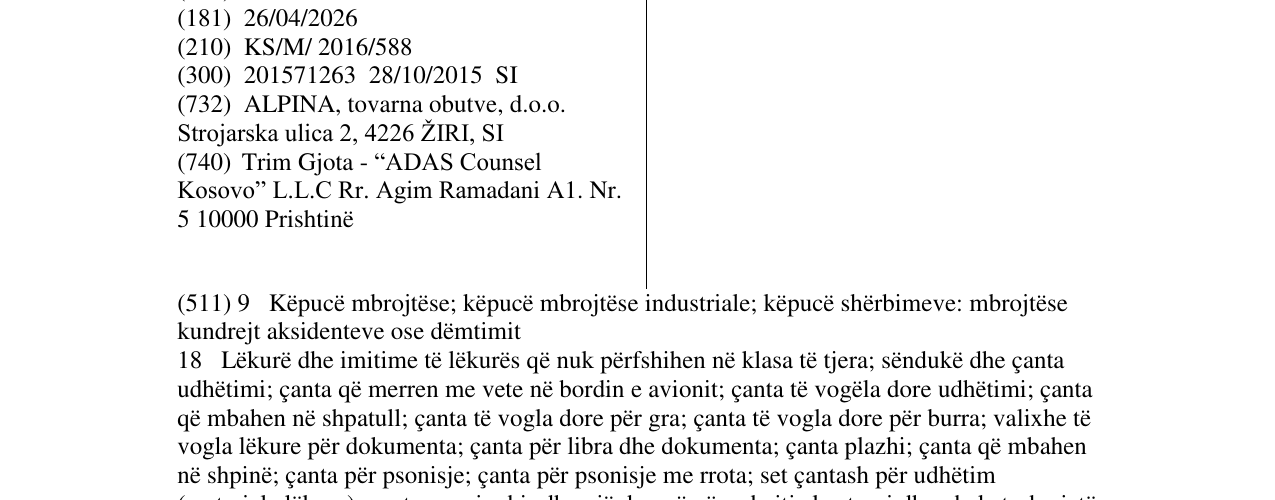 Zëri i markës ALPINA në buletin