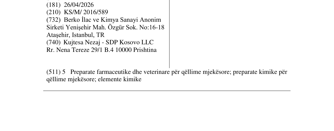 Zëri i markës Hamazinc në buletin