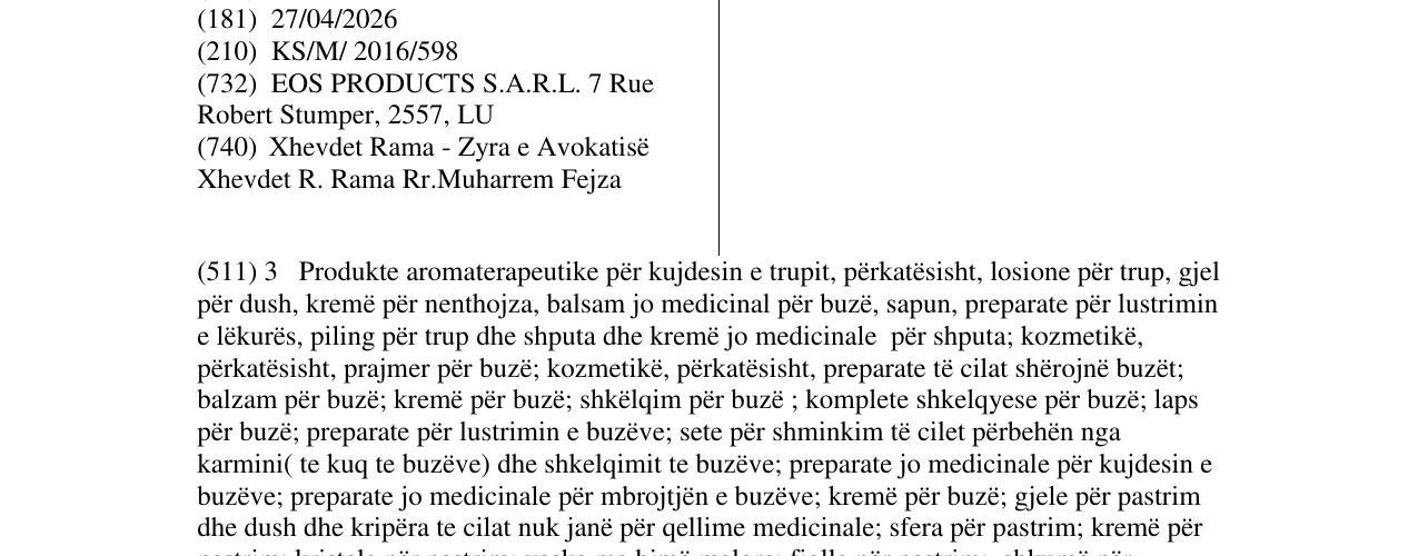 Zëri i markës EOS THE EVOLUTION OF SMOOTH në buletin