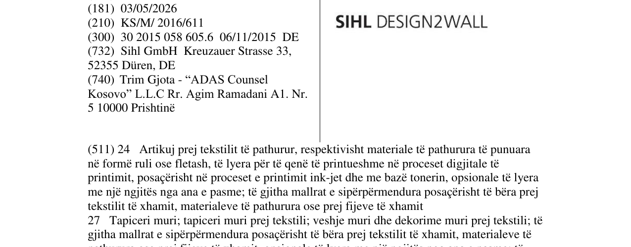 Zëri i markës SIHL DESIGN2WALL në buletin