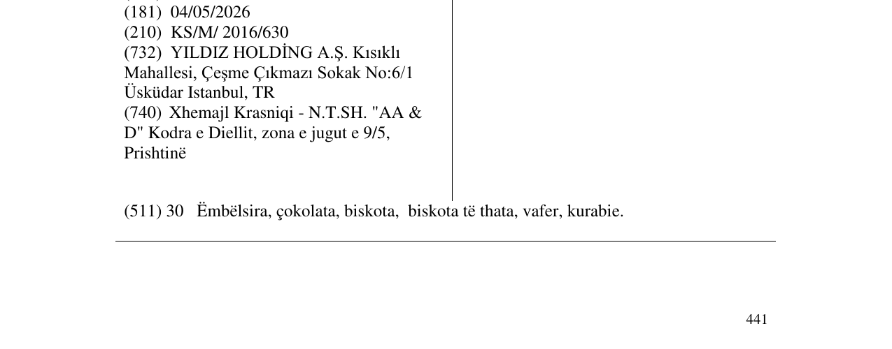 Zëri i markës ÜLKER O'LA LA në buletin