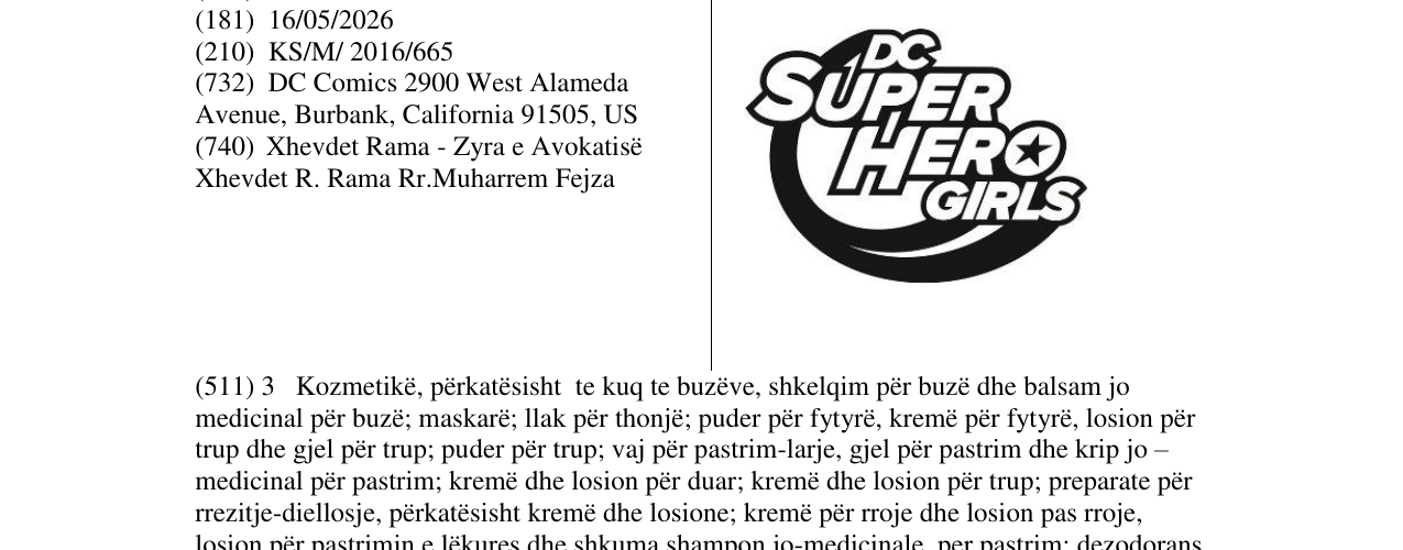 Zëri i markës DC SUPER HERO GIRLS në buletin