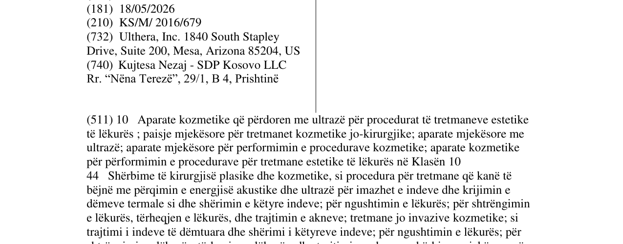 Zëri i markës ULTHERAPY në buletin