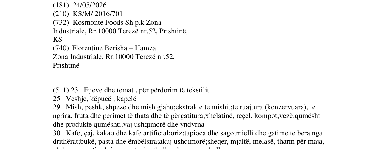 Zëri i markës BEG në buletin