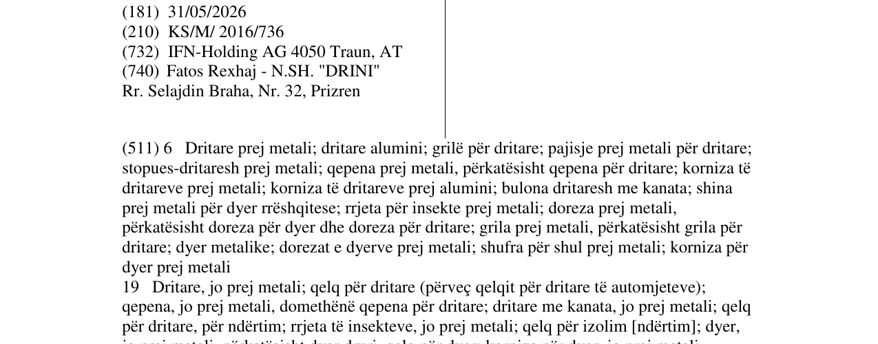 Zëri i markës INTERNORM në buletin