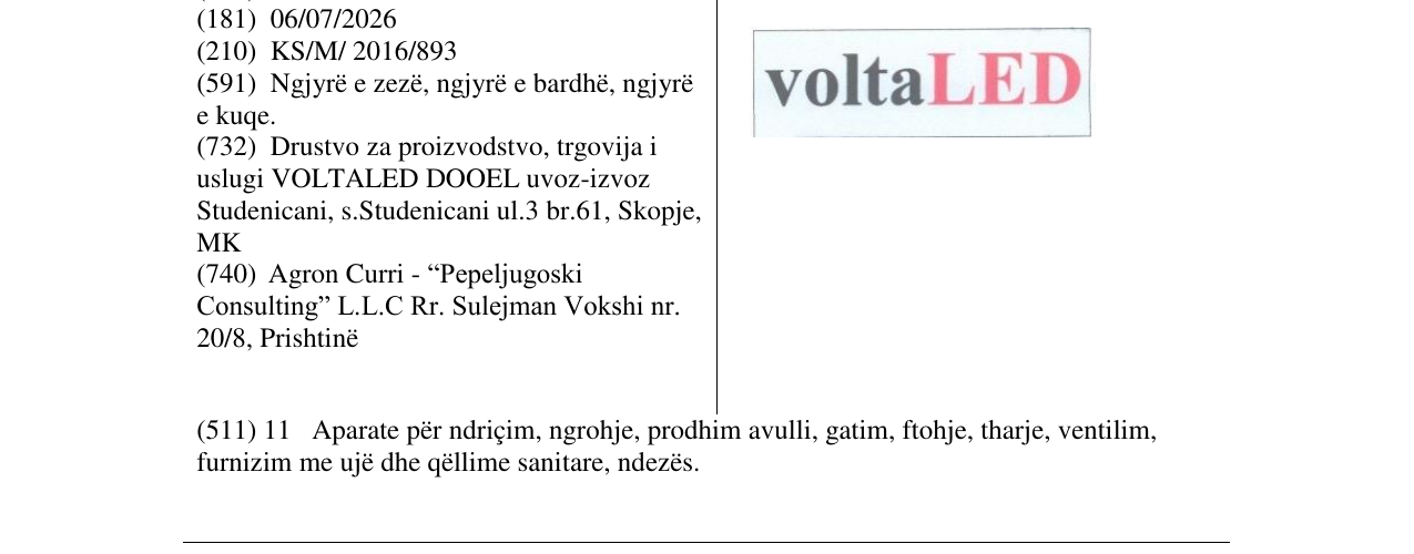 Zëri i markës voltaLED në buletin