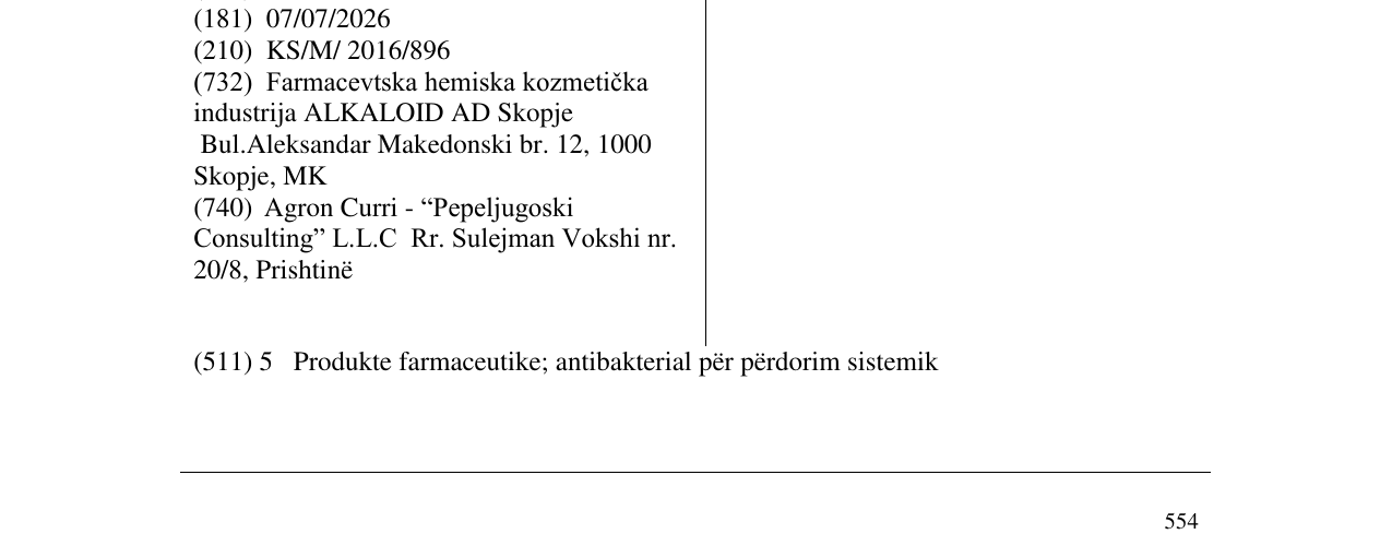 Zëri i markës MOXIRAL në buletin
