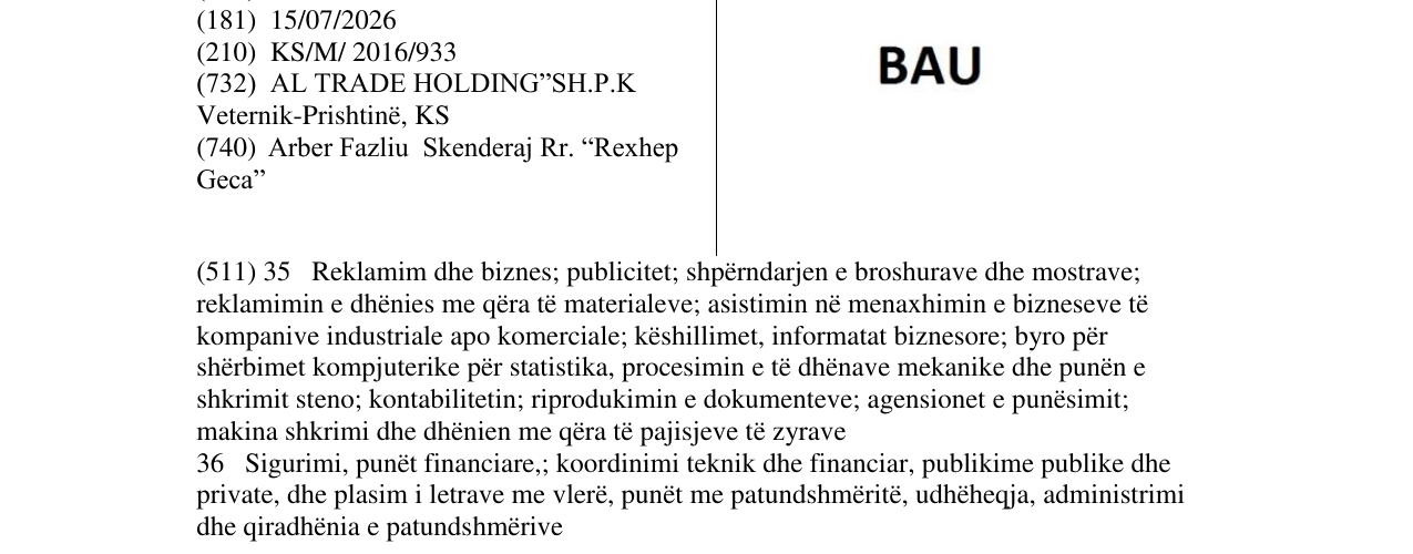 Zëri i markës BAU në buletin