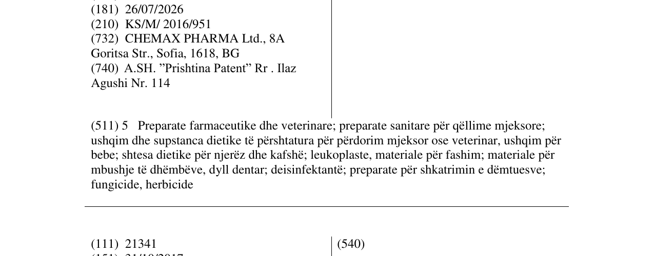 Zëri i markës DIALGIN në buletin