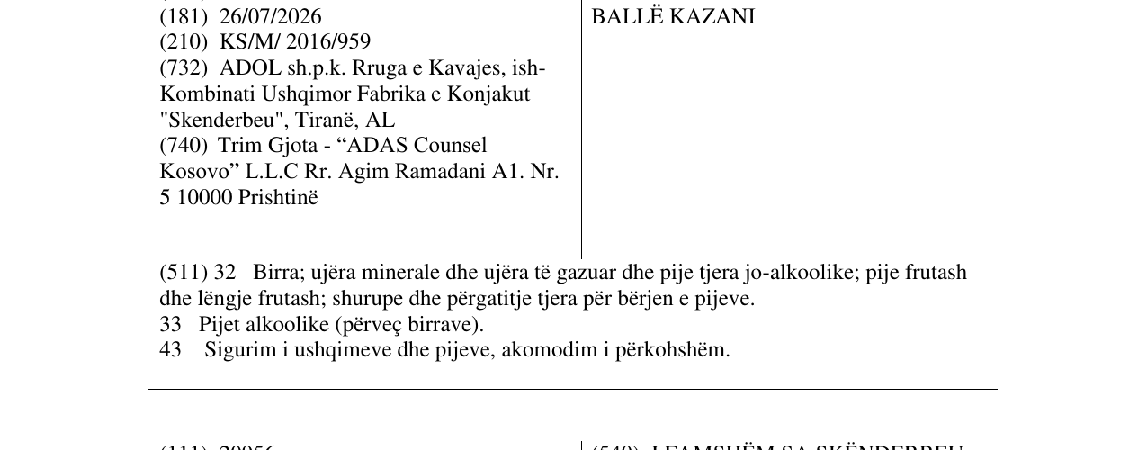 Zëri i markës GJERGJ KASTRIOTI SKËNDERBEU BALLË KAZANI në buletin