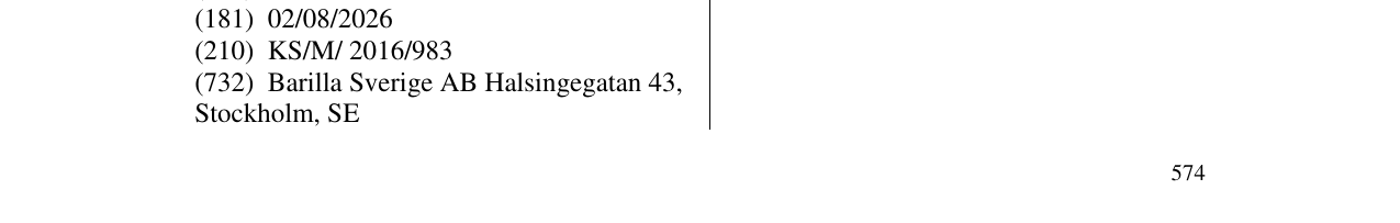 Zëri i markës Wasa në buletin