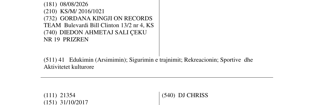 Zëri i markës BABY- G në buletin