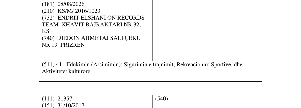 Zëri i markës ENDRI në buletin